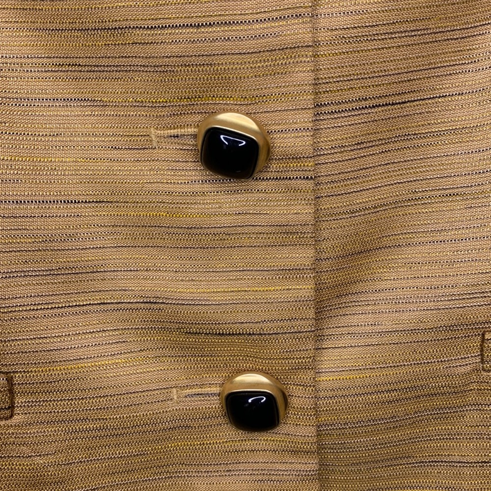 KASPER Blazer Mustard Gold Single Breasted Statement Dinner Jacket 3D Buttons - Picture 7 of 11